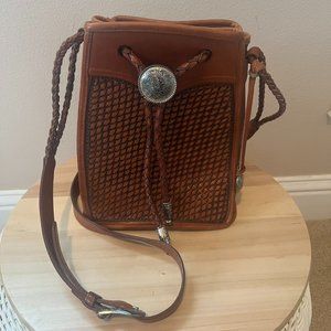 Brighton Tan Leather Tote with Silver Details